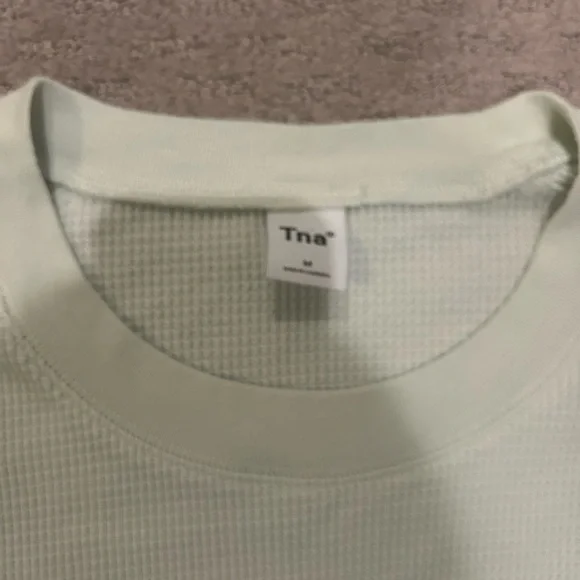 TNA Aritzia Waffle Long Sleeve Mint Green - Picture 3 of 7